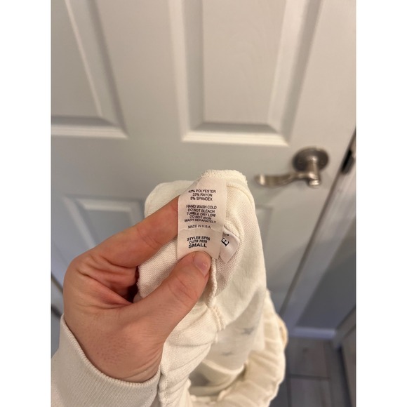 ENTI Womens Cream Star Print Lounge Sleep Shorts Size Small Drawstring Waist - Picture 6 of 7